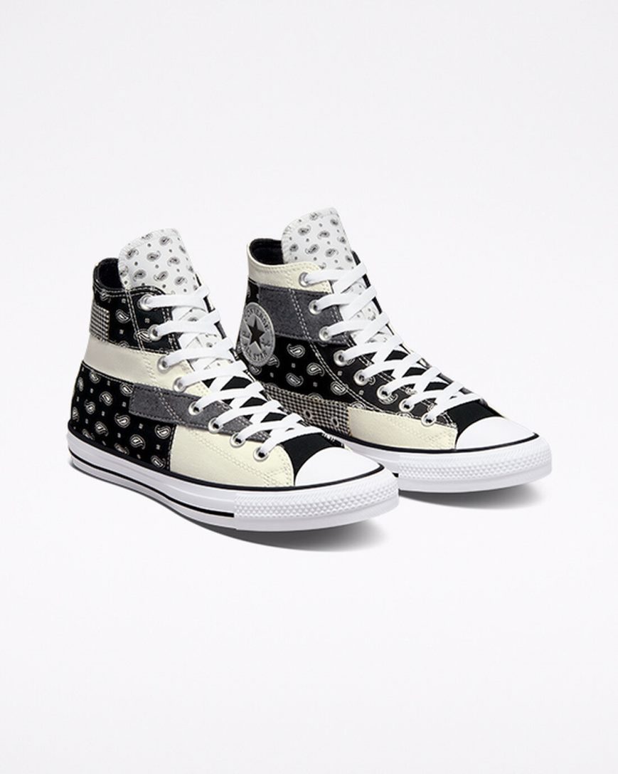 Zapatillas Altas Converse Chuck Taylor All Star Hacked Patterns Mujer Beige Negras Blancas | PE L7E58P